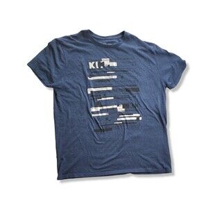 Kenneth Cole Shirt Adult Extra Large XL Blue Lightweight Casual Mens T-Shirt